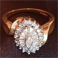 14k and diamond cocktail ring 4.1g