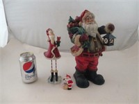 3 Père Noël décoratifs: 1 mini, un moyen, un