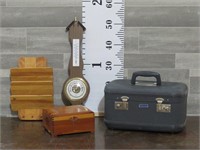 BAROMETER & SMALL SUITCASE