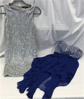 Silver Cocktail Dress and Silver & Blue Cocktail D