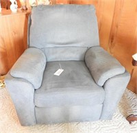 Blue upholstered oversized recliner 42”