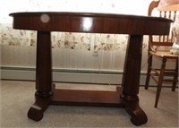 Mahogany Empire Oval double column Parlor table