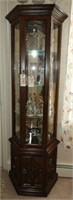 Contemporary fruitwood mirrored back curio