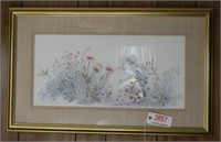 Framed floral print 3ft x 2ft, framed floral