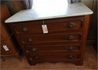 Victorian Walnut four drawer Marbletop cottage