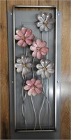 Contemporary metal wall hanging in floral design