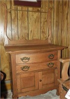 Antique Oak two drawer over two door washstand