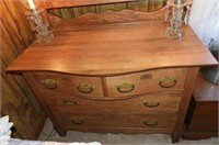 Gorgeous antique Oak four drawer serpentine