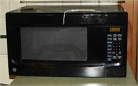 GE microwave in black finish
