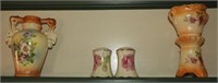 (22) Austrian hand painted bud vases, ewers,