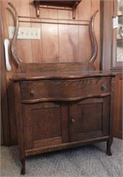 Antique Oak serpentine front single drawer over