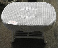 White wicker cocktail table 30”