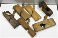 (6) antique wooden planes: W. Sleath molding