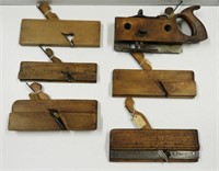 (6) antique wooden planes: Sandusky Tool Co.