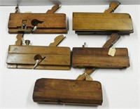 (6) antique wooden carpenters planes: (2) G.