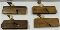 (4) Antique wooden carpenters planes: Sandusky
