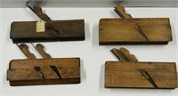 (4) antique wooden planes: Union Factory Tongue