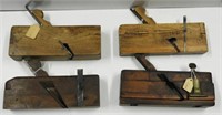(4) antique 10” wooden block planes