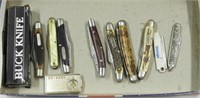 (11) Pen knives: Masonic, Money clip w/ knife