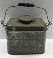 Vintage galvanized metal hot water lunch pail