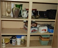 Contents of lower corner cabinets to include: