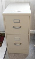 Metal two drawer file cabinet 15” x 29”