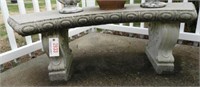 Concrete garden bench with 48” curved seat