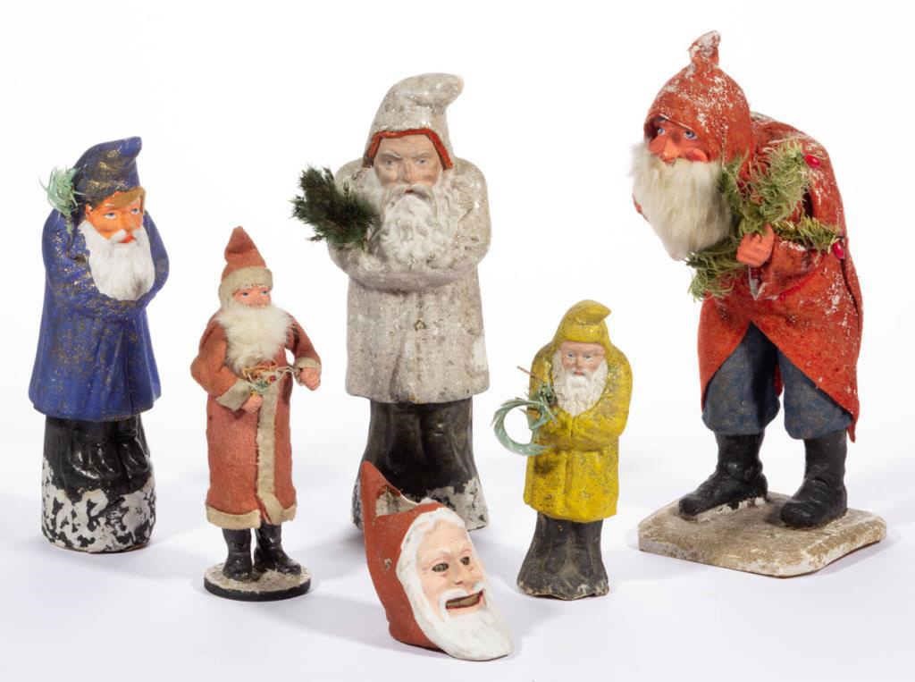 Good selection of early Belsnickle / Santa candy containers from a Pennsylvania private collection