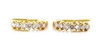 Diamond and yellow gold huggie earrings