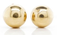 Vintage 9ct yellow gold dome clip earrings