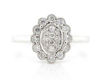 Diamond and 18ct white gold cluster ring