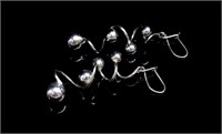 Sterling silver "spiral ball" hanging earrings