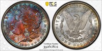 1880-S $1 Morgan Dollar PCGS MS67+ Rainbow Toned