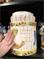 Cute Bird Cage Cookie Jar Hand Painted in Italy