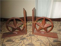Cast Iron Lone Star Steel Bookends