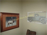 2pc Man Cave Wall Art - Elk / Truck