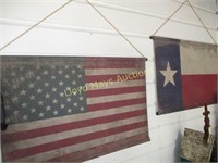 2pc Canvas USA & Texas Flag Wall Hangs