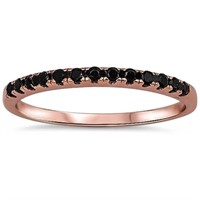Rose Gold-Plated Onyx Eternity Band
