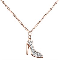 Rose Gold-Plated Trendy High Heel Necklace