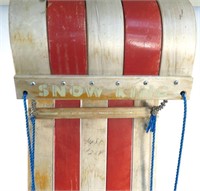 Vintage Red Stripped  Snow King Toboggan