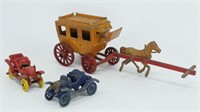 Two Antique Cast Toy Cars, England Stage Couch