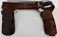 Leather 2 Pistols Holster & Ammo Holster
