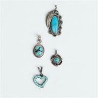 Jewelry Sterling Silver & Turquoise Pendants