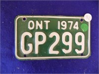 Small Ontario 1974 License Plate