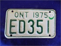 Small Ontario 1975 License Plate