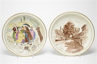 Royal Copenhagen Hand-Painted Porcelain Plates, 2