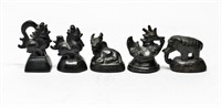 Indian Bronze Figurative Animal Seal Sculptures 5