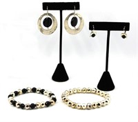 Earrings & Bracelets, Incl. Onyx & Silver, 4