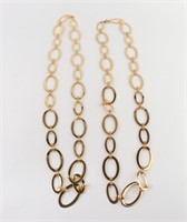 Gold-Tone Stainless Steel Chain Link Necklaces, Pr