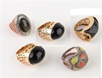 Costume Ring Assortment, Group of 5